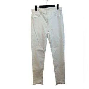 Nwt Joe’s White High Rise Flawless Raw Hem Skinny Ankle Jeans